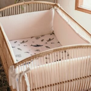 Bumpers en lino beige desenfundable - 70x1.30mt