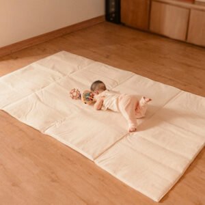 Tapete de juego rectangular beige